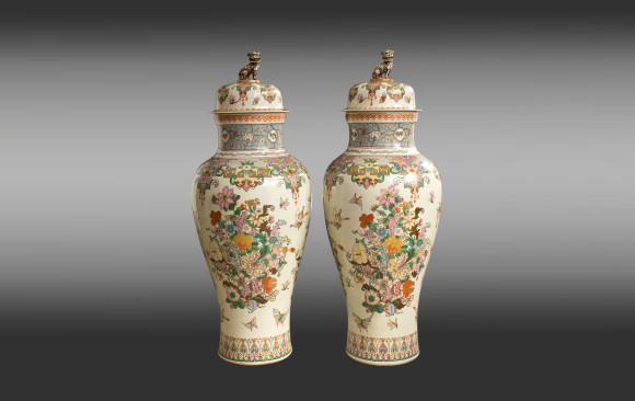 Samson Porcelain Vases and Covers<br/>Late Nineteenth Century