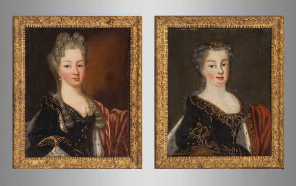 A delicious Naif Paintings <br/>of two daughters of Louis XV<br/>Eighteenth Century