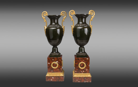 Pair of French Restoration Urns <br/>19th. Century