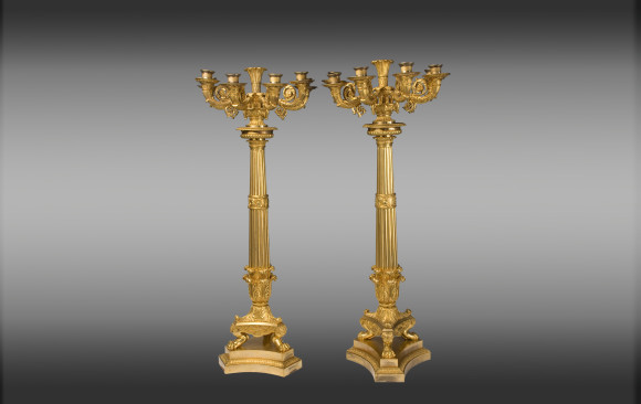 Six ligth Candelabra ormolu  bronze<br/> Empire Period