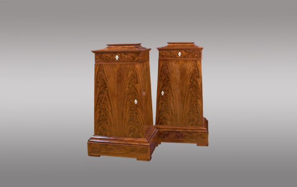 Danish Mahogany Cabinets<br/>  of trapezoidal shape <br/> Nineteenth Century