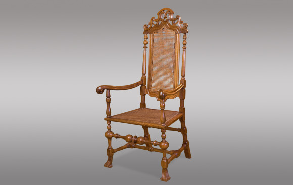 Spanish carved walnut Armchair<br/> Late Seventeenth Century