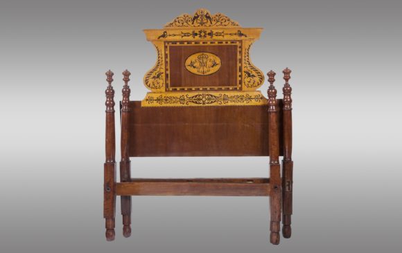 Four poster Bed in Mahogany<br/> from Majorque (Spain)<br/> About 1850