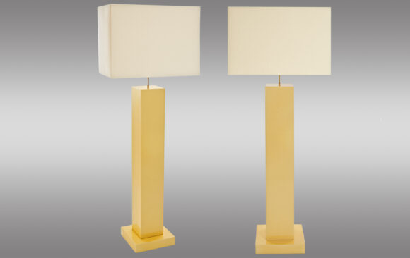 Lacquered Wood Floor <br/> Lamps 1970s