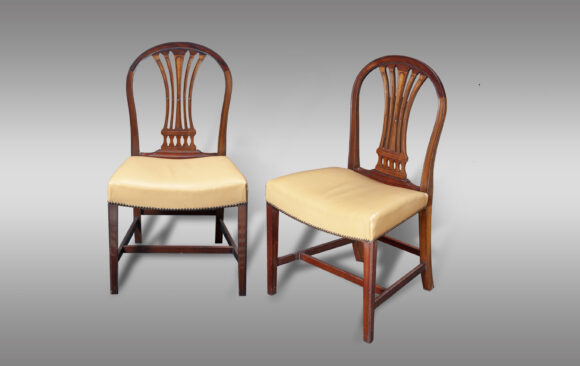 Set of twelve Georgian style dining room chairs<br/> 19th Century